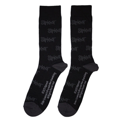 Black-Grey - Back - Slipknot Unisex Adult All-Over Print Logo Socks