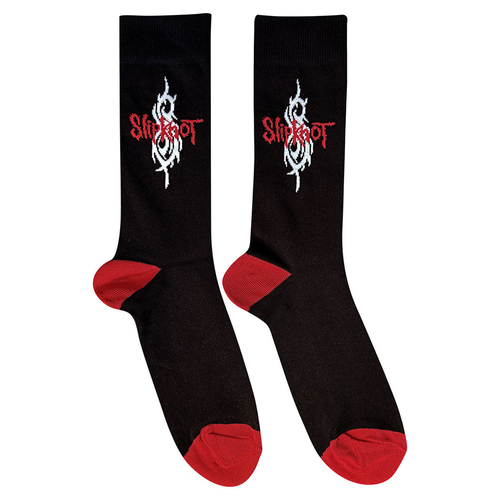 Black-Red-White - Front - Slipknot Unisex Adult Tribal S Text Socks