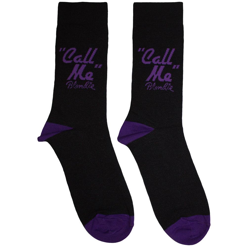 Black-Violet - Front - Blondie Unisex Adult Call Me Socks