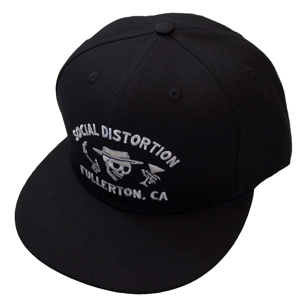 Black - Front - Social Distortion Unisex Adult Fullerton Skelly Snapback Cap