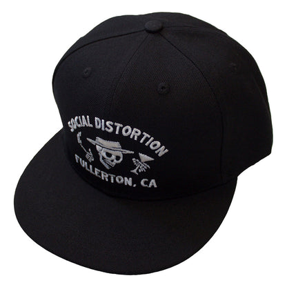 Black - Front - Social Distortion Unisex Adult Fullerton Skelly Snapback Cap