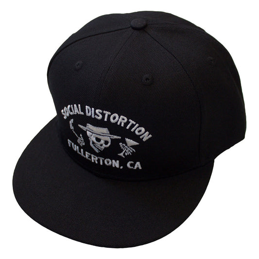Black - Front - Social Distortion Unisex Adult Fullerton Skelly Snapback Cap