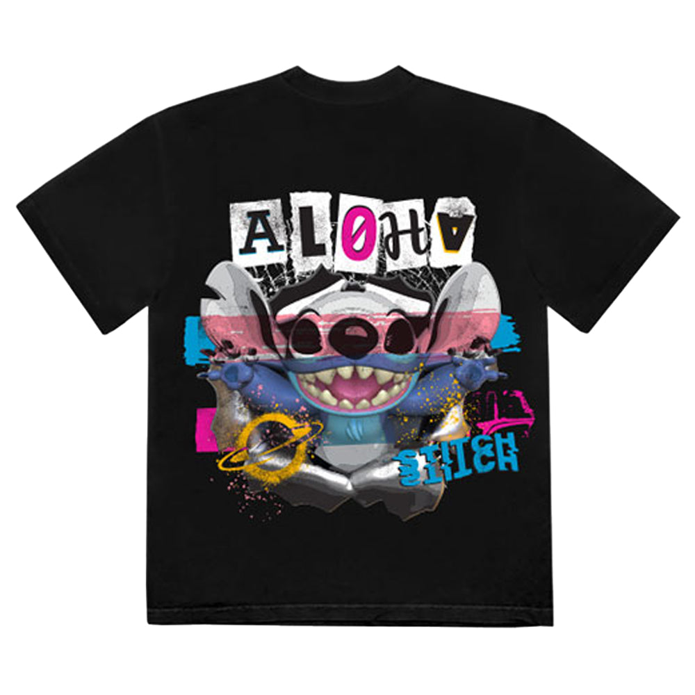 Black - Back - Lilo & Stitch Unisex Adult Aloha Collage Back Print T-Shirt