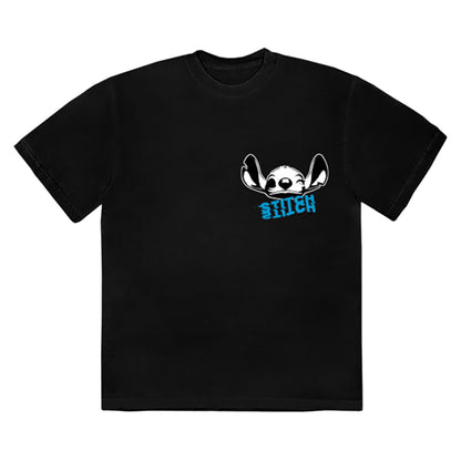 Black - Front - Lilo & Stitch Unisex Adult Aloha Collage Back Print T-Shirt