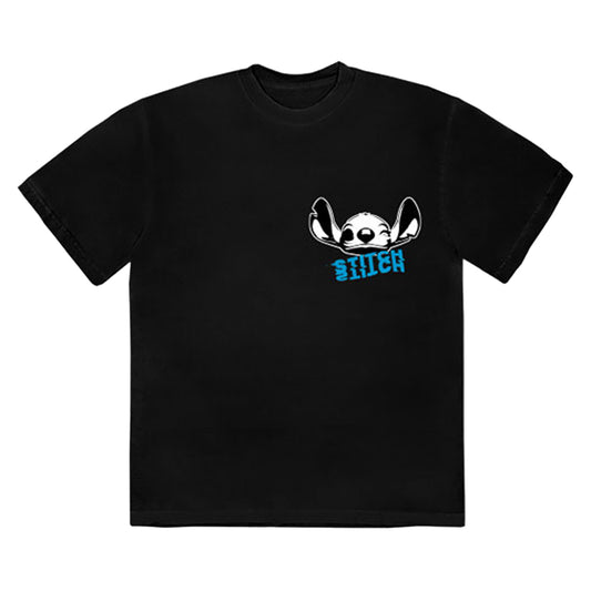 Black - Front - Lilo & Stitch Unisex Adult Aloha Collage Back Print T-Shirt