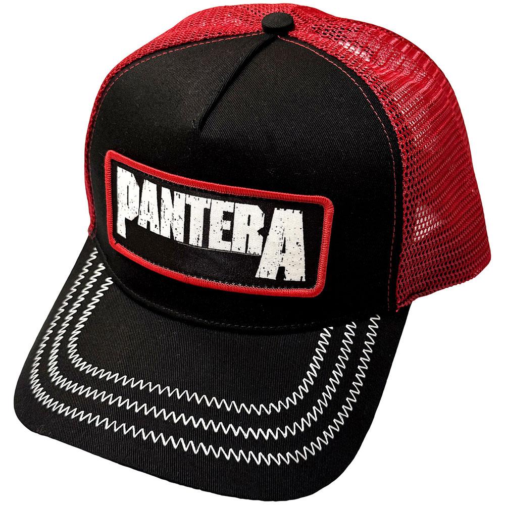 Black-Red - Front - Pantera Unisex Adult Patch Mesh Back Trucker Cap