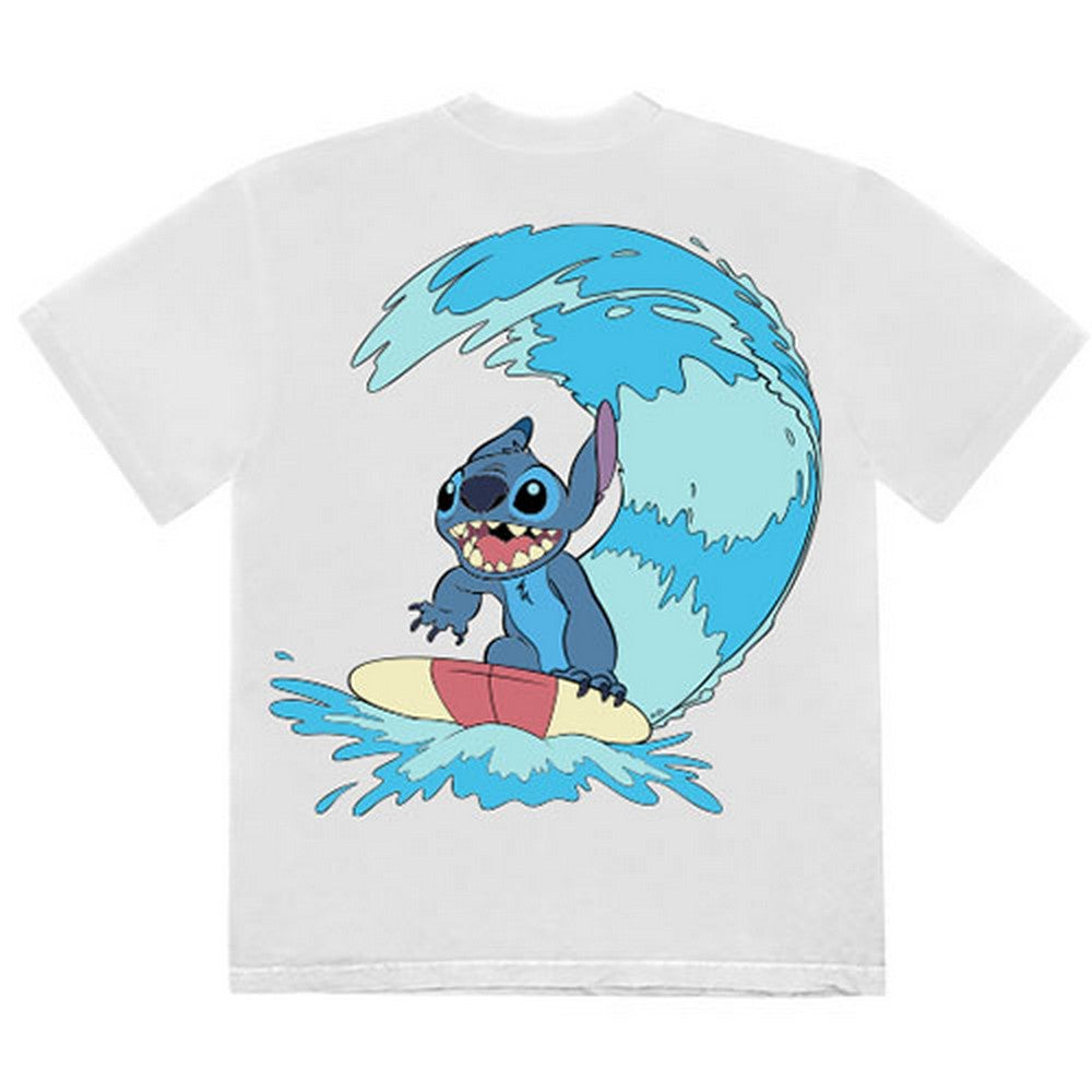 White - Back - Lilo & Stitch Unisex Adult Surf Back Print T-Shirt