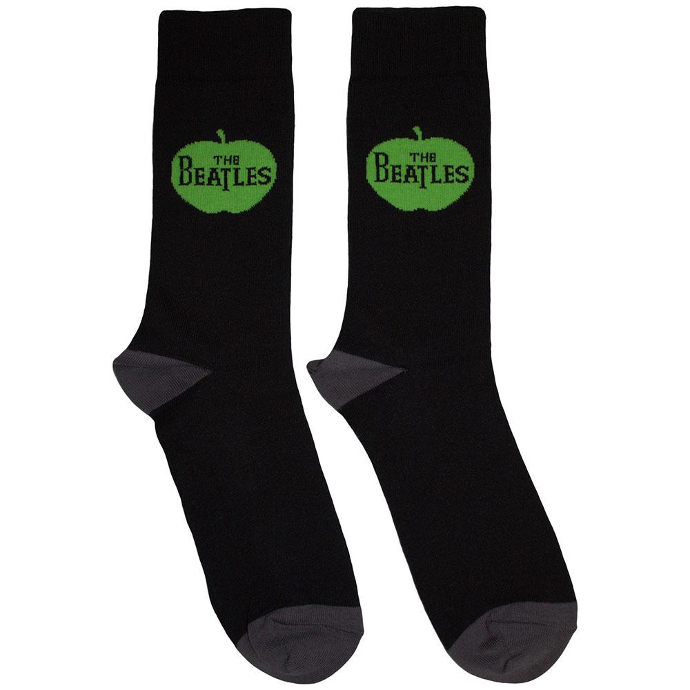 Black - Front - The Beatles Unisex Adult Apple Socks