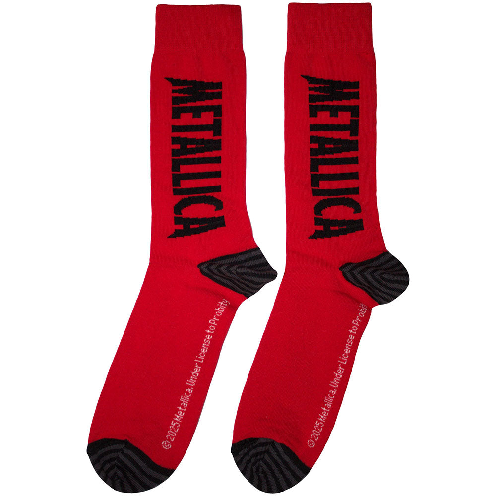 Red-Black - Back - Metallica Unisex Adult Logo Socks