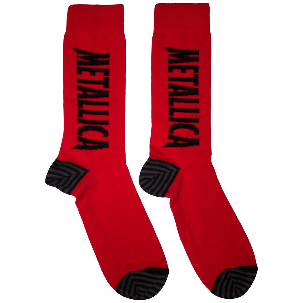 Red-Black - Front - Metallica Unisex Adult Logo Socks