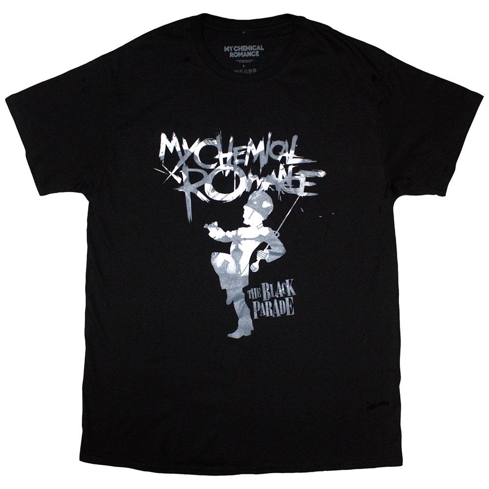 Black - Front - My Chemical Romance Unisex Adult Clock Logo T-Shirt