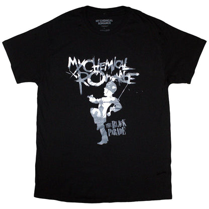 Black - Front - My Chemical Romance Unisex Adult Clock Logo T-Shirt