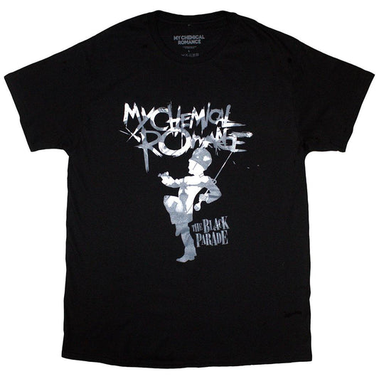 Black - Front - My Chemical Romance Unisex Adult Clock Logo T-Shirt