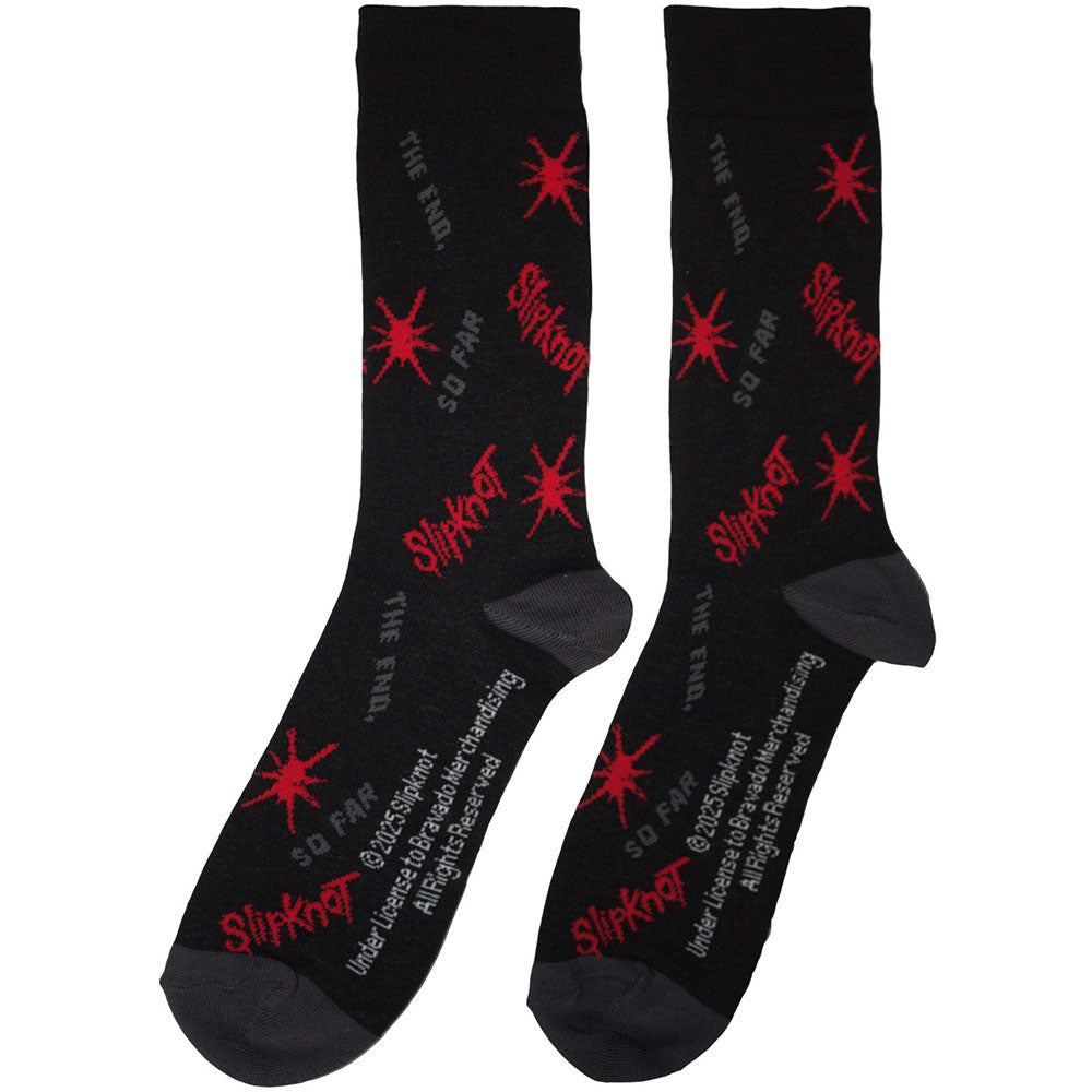 Black-Red - Back - Slipknot Unisex Adult The End, So Far Splat All-Over Print Socks