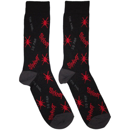 Black-Red - Front - Slipknot Unisex Adult The End, So Far Splat All-Over Print Socks