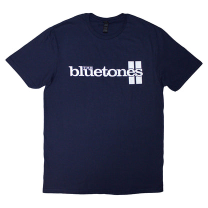 Navy Blue - Front - The Bluetones Unisex Adult Stripe Logo T-Shirt
