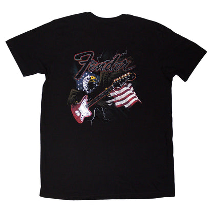 Black - Back - Fender Unisex Adult Eagle Back Print T-Shirt