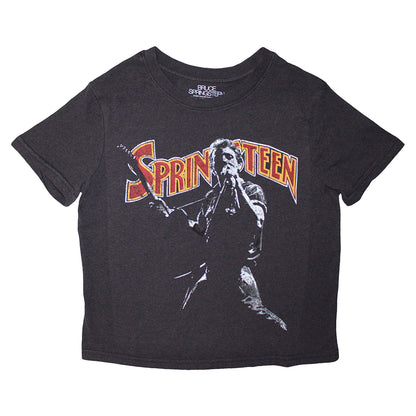 Black - Front - Bruce Springsteen Womens-Ladies Pose Crop Top