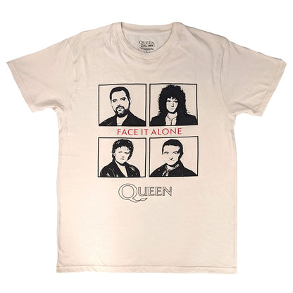 Natural - Front - Queen Unisex Adult Face It Alone Squares T-Shirt