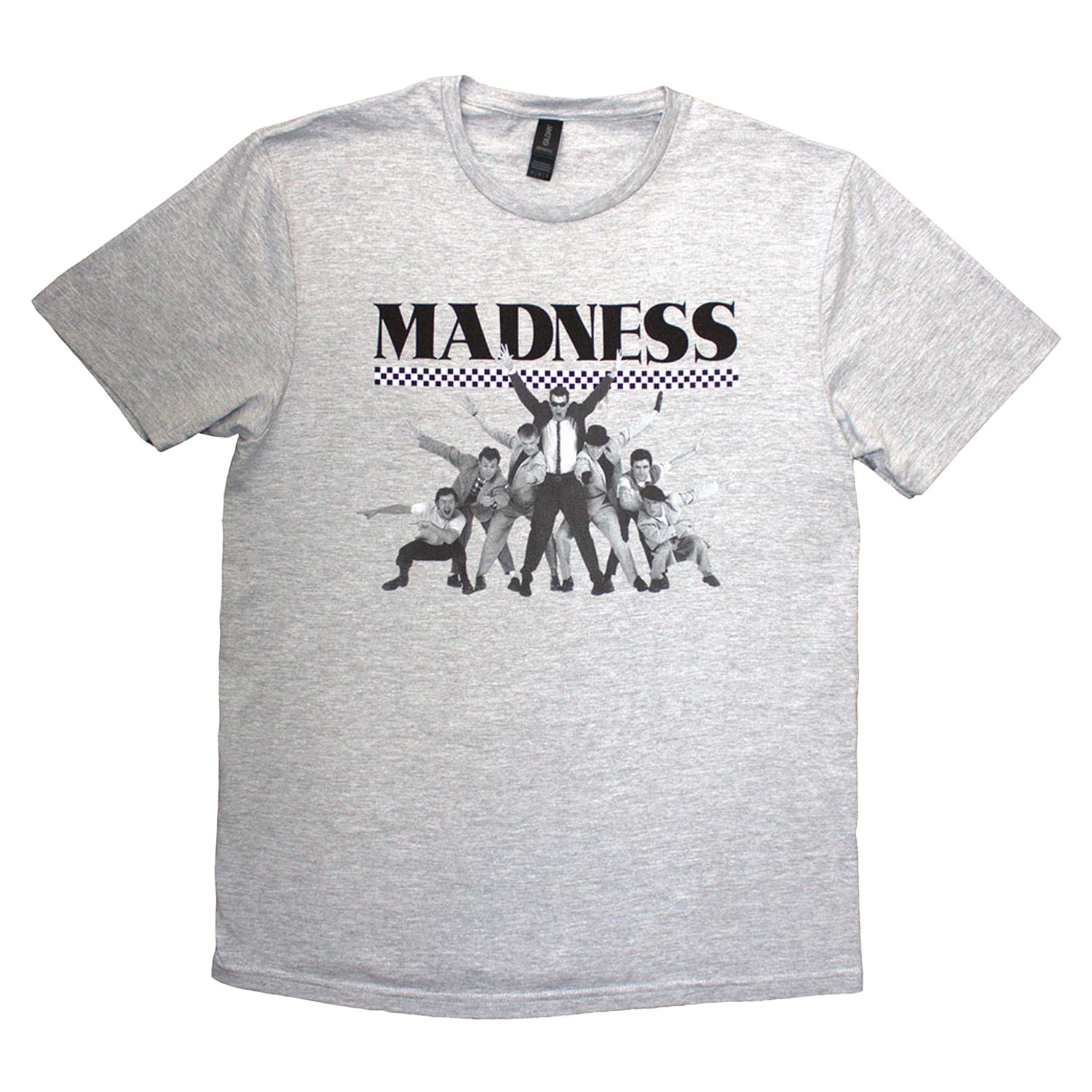 Grey - Front - Madness Unisex Adult 7 Checkered T-Shirt