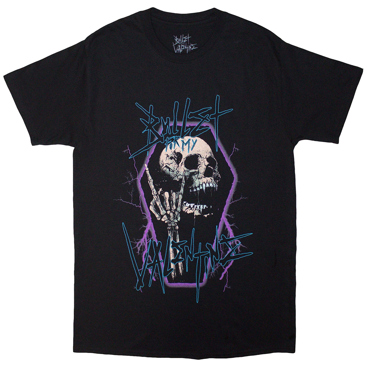 Black - Front - Bullet For My Valentine Unisex Adult Thrash Skull T-Shirt