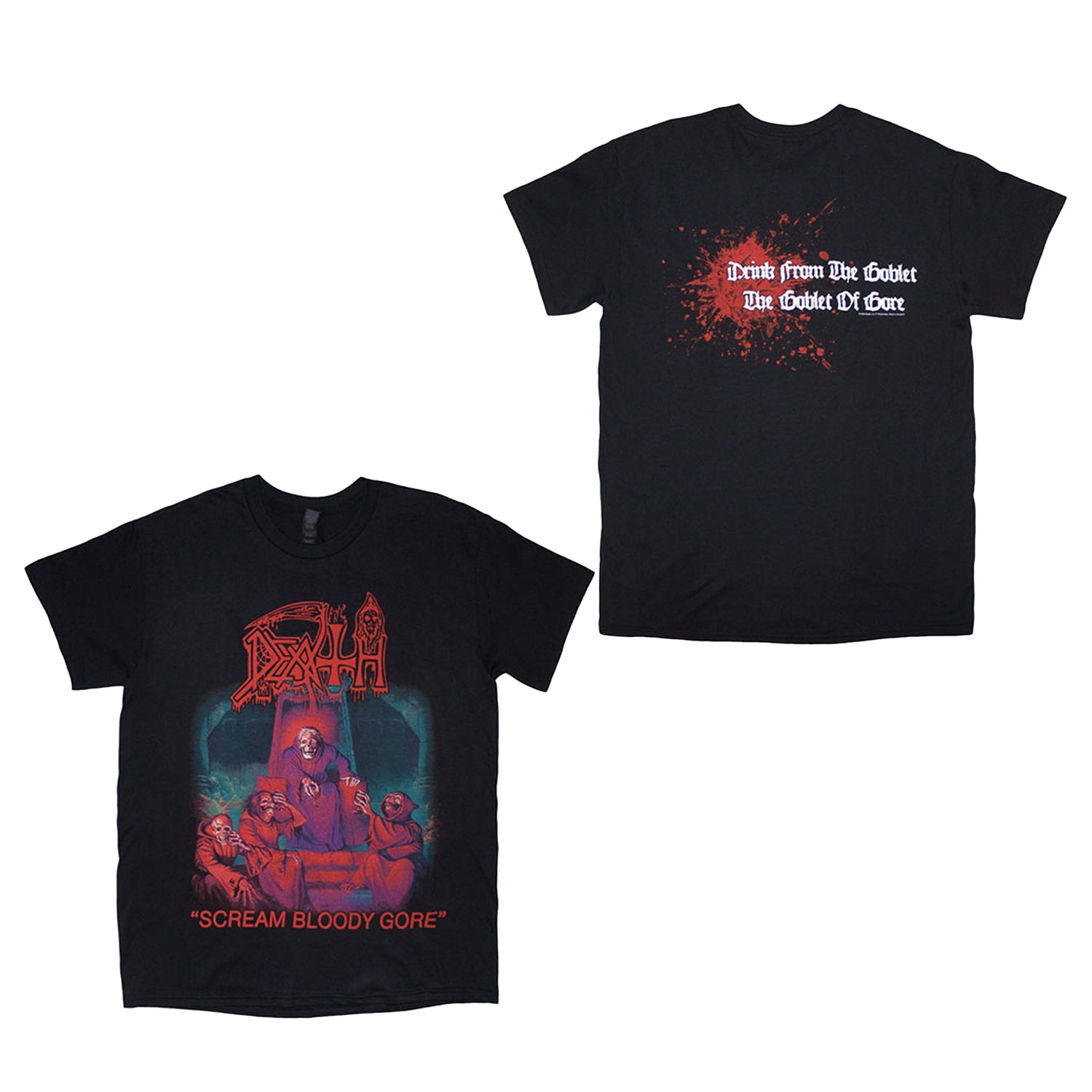 Black - Side - Death Unisex Adult Scream Bloody Gore T-Shirt