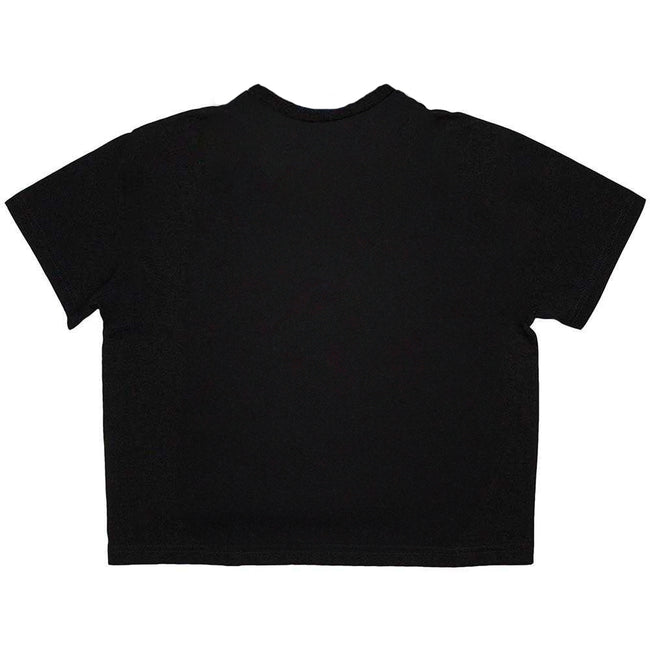 Black - Back - Judas Priest Womens-Ladies British Steel Crop Top