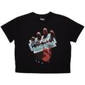 Black - Front - Judas Priest Womens-Ladies British Steel Crop Top