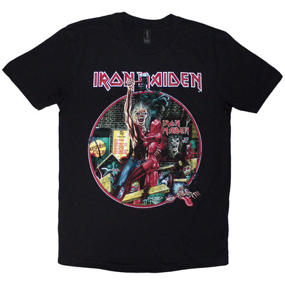 Black - Front - Iron Maiden Unisex Adult Paradise Club Circle T-Shirt