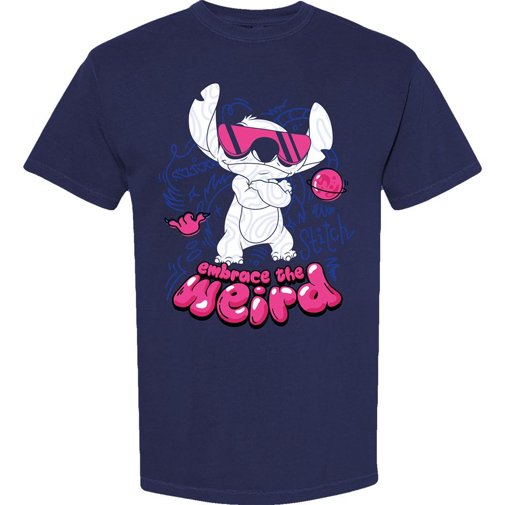 Navy Blue - Front - Lilo & Stitch Unisex Adult Embrace The Weird T-Shirt
