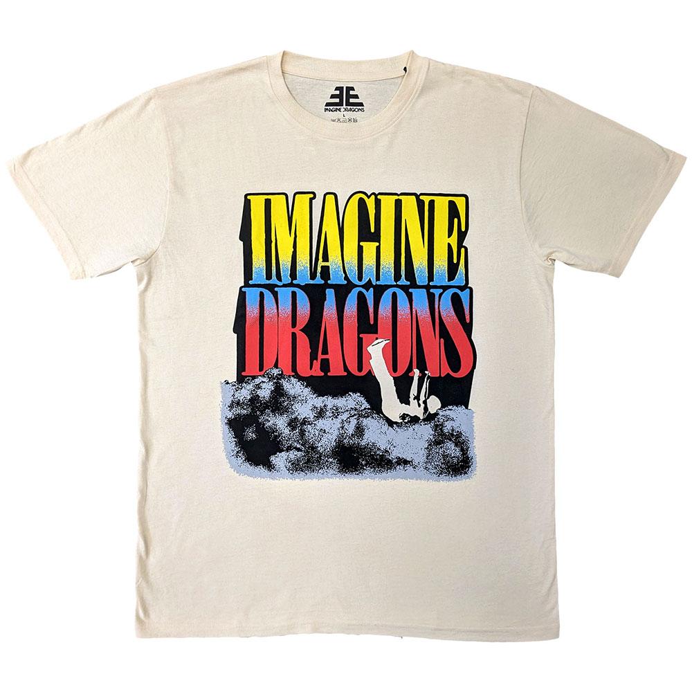 Natural - Front - Imagine Dragons Unisex Adult Falling Clouds T-Shirt