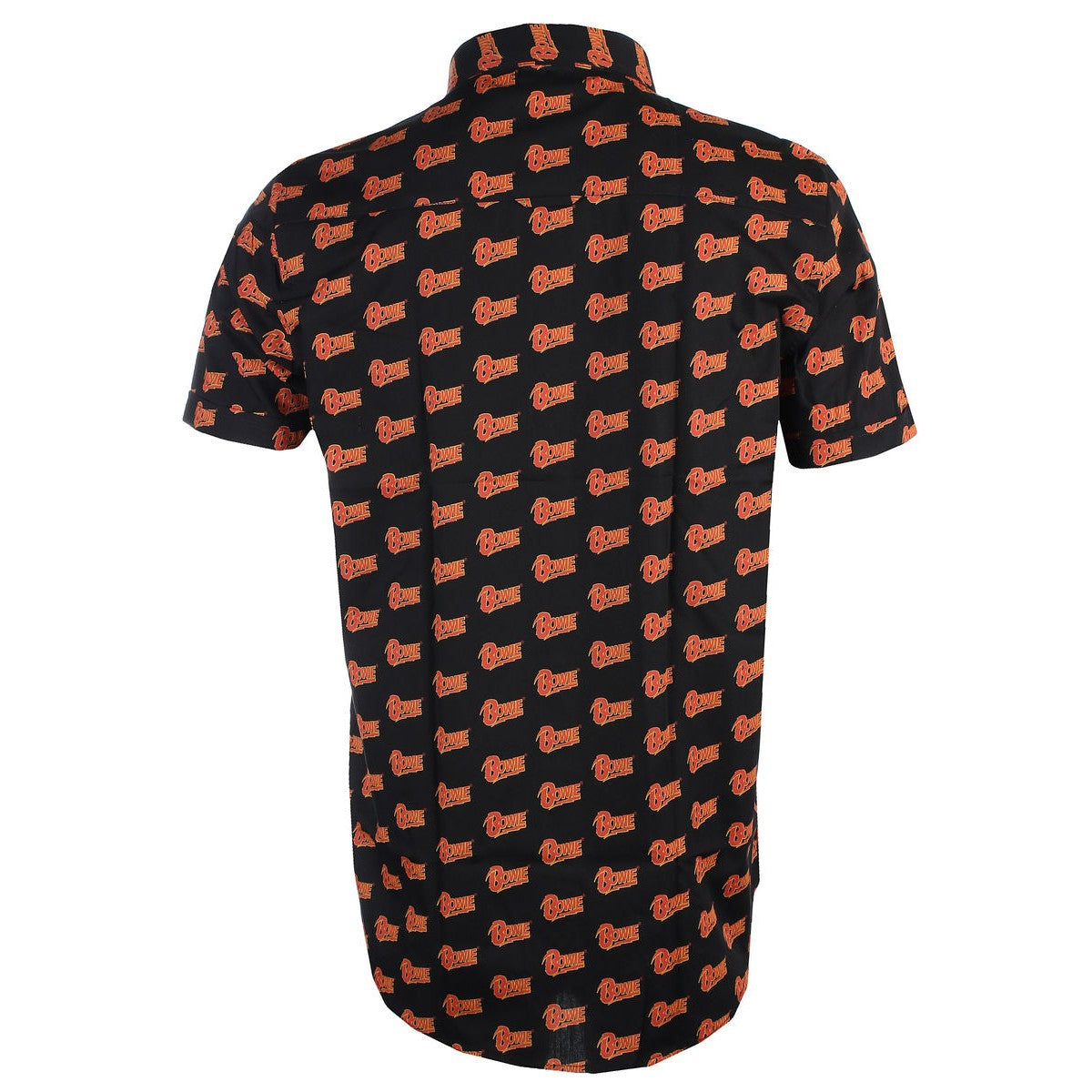 Black - Back - David Bowie Unisex Adult All Over Logo Shirt