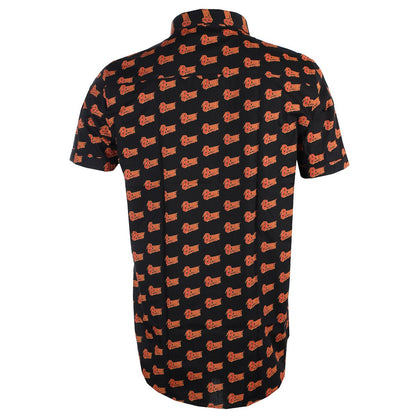 Black - Back - David Bowie Unisex Adult All Over Logo Shirt