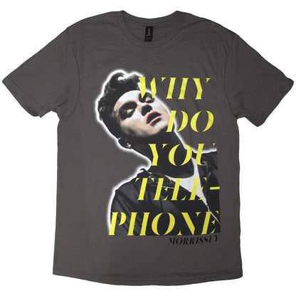 Charcoal Grey - Front - Morrissey Unisex Adult Why Do You Telephone? T-Shirt