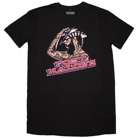 Black - Front - Post Malone Womens-Ladies Cowboy Hat T-Shirt Dress