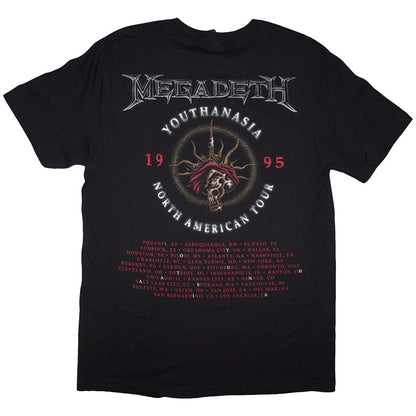 Black - Back - Megadeth Unisex Adult Youthanasia 1995 North American Tour T-Shirt