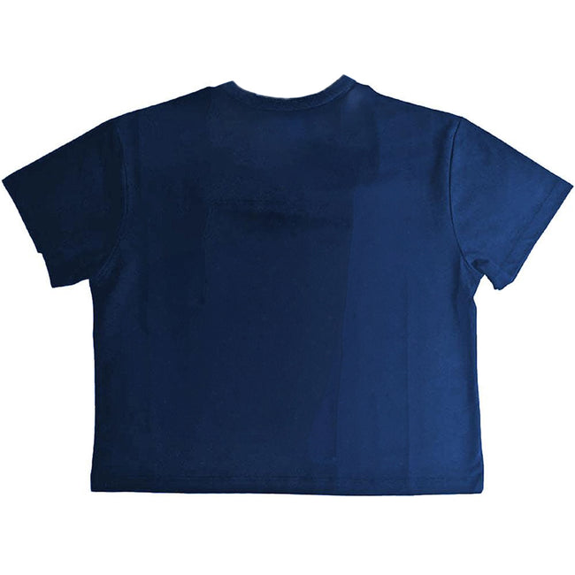 Navy Blue - Back - Oasis Womens-Ladies Knebworth ´96 Crop Top