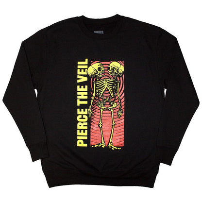 Black - Front - Pierce The Veil Unisex Adult Wavy Skeleton Sweatshirt
