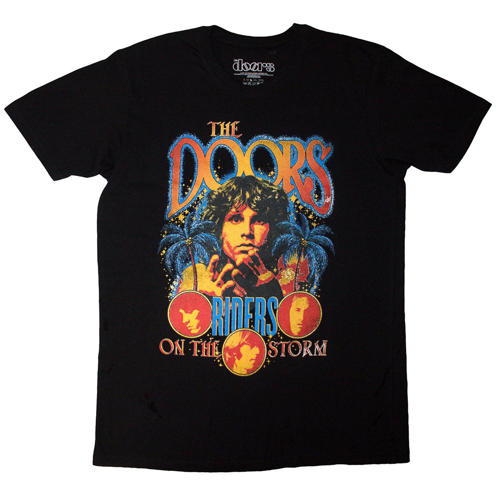 Black - Front - The Doors Unisex Adult Riders On The Storm T-Shirt
