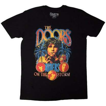Black - Front - The Doors Unisex Adult Riders On The Storm T-Shirt