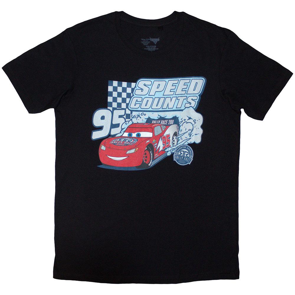 Black - Front - Cars Unisex Adult Speed Counts T-Shirt