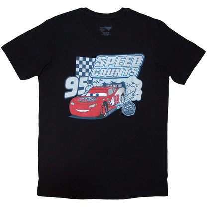 Black - Front - Cars Unisex Adult Speed Counts T-Shirt