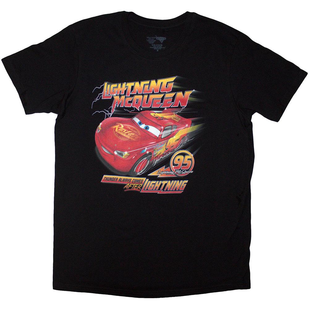 Black - Front - Cars Unisex Adult Thunder Always Comes T-Shirt