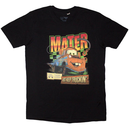 Black - Front - Cars Unisex Adult Keep Truckin´ T-Shirt
