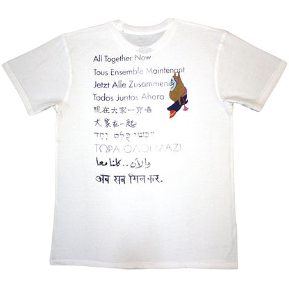 White - Back - The Beatles Unisex Adult Yellow Submarine Heads Collage Back Print T-Shirt