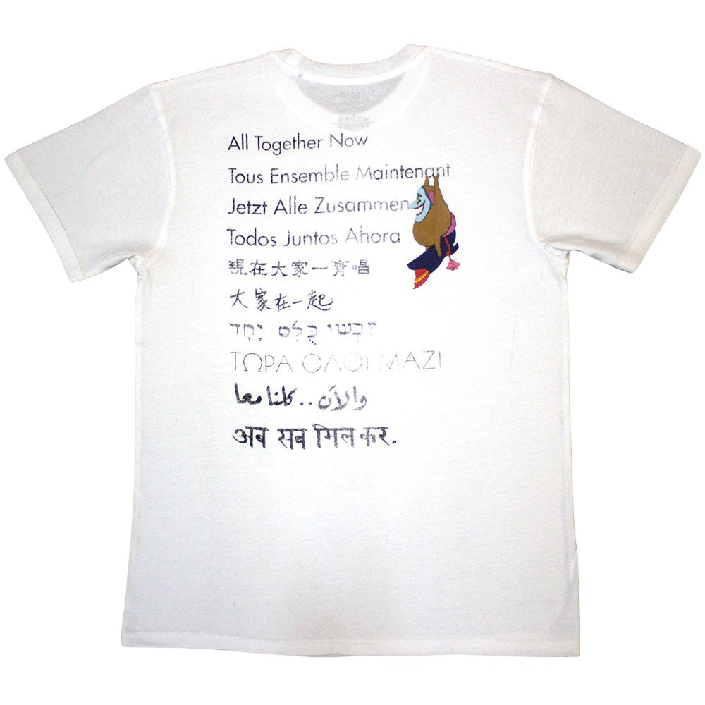 White - Back - The Beatles Unisex Adult Yellow Submarine Heads Collage Back Print T-Shirt
