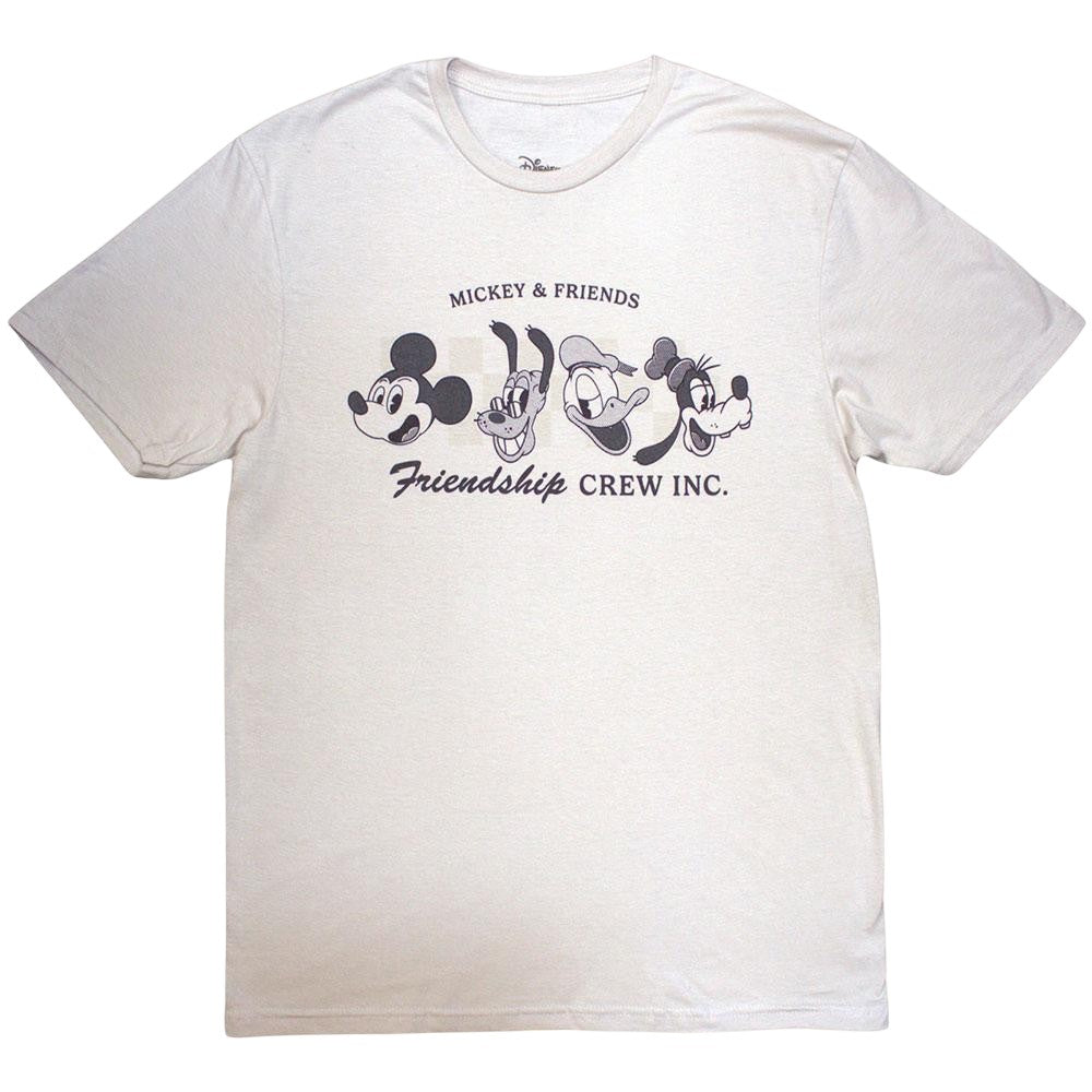 Natural - Front - Mickey & Friends Unisex Adult Friendship Crew Inc T-Shirt