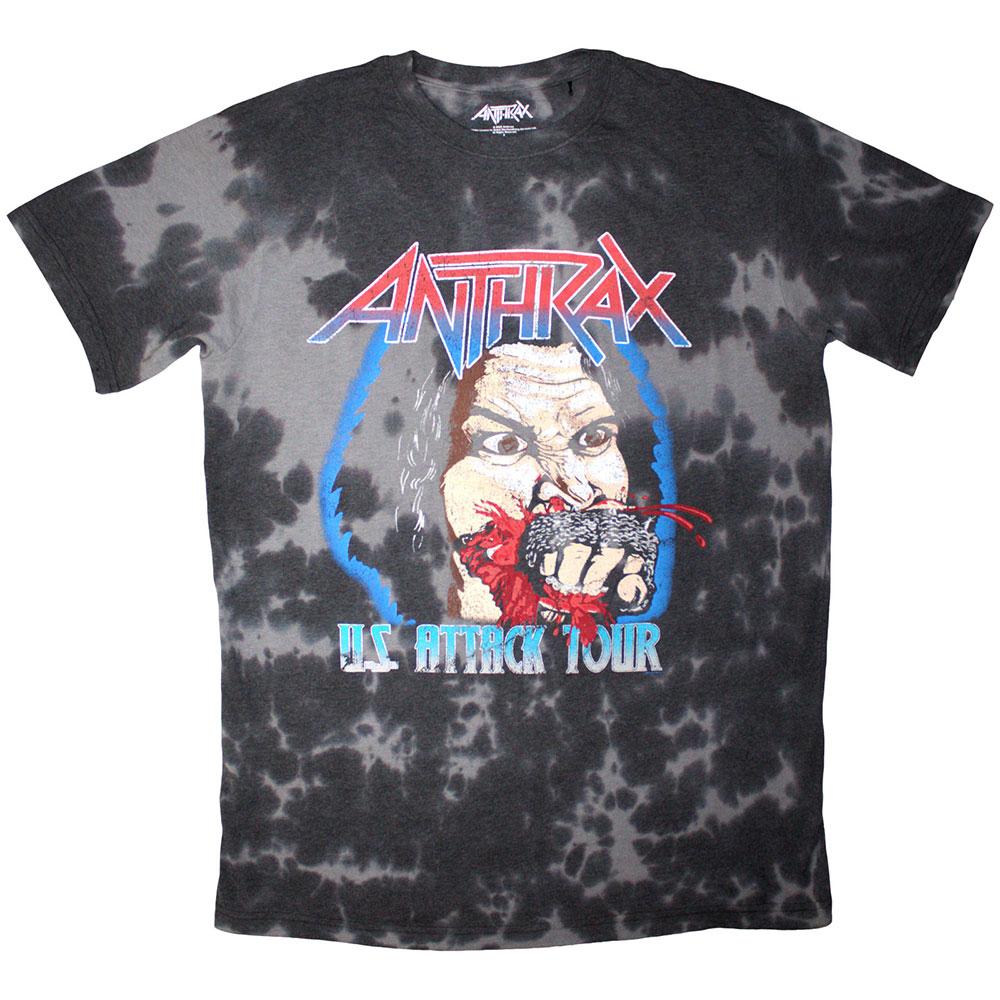 Black - Front - Anthrax Unisex Adult Fistful Of Metal Tie Dye T-Shirt