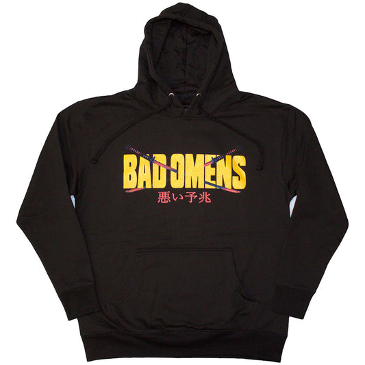 Black - Front - Bad Omens Unisex Adult Samurai Woman Back Print Hoodie