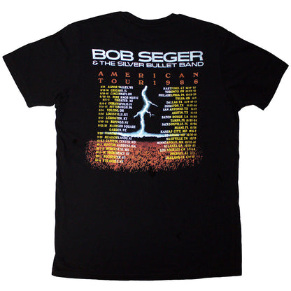 Black - Back - Bob Seger & The Silver Bullet Band Unisex Adult Tour ´86 Back Print T-Shirt